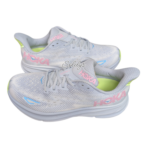 HOKA ONE ONE Clifton 9 Gull Sea Ice Blue Running Walking Sneaker Womens 9.5 WIDE - Picture 12 of 12
